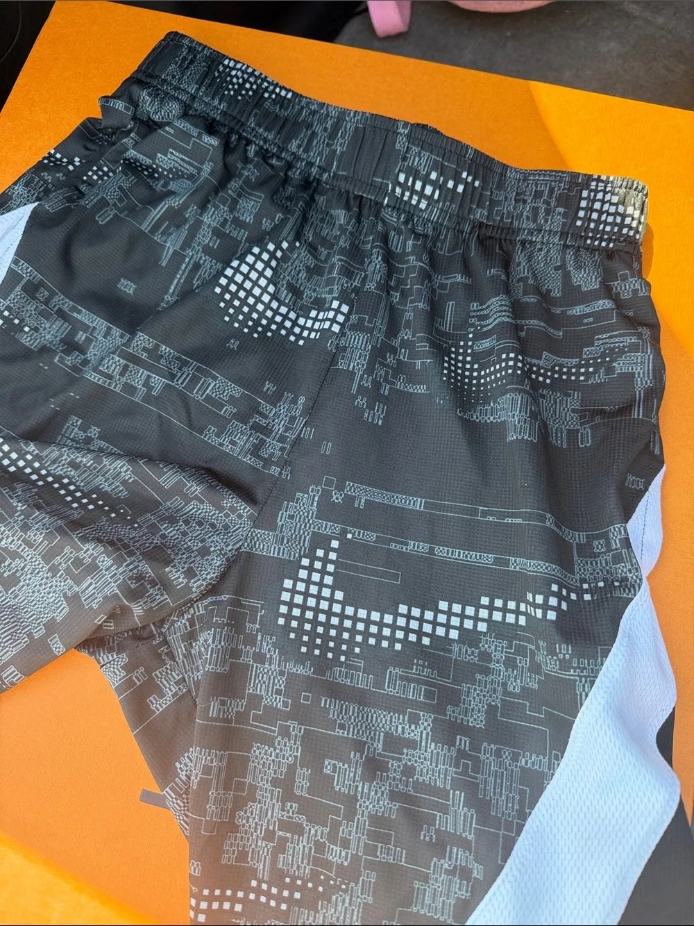 Nike Boys’ Dri-FIT Printed Training Shorts – Black/White/Grey